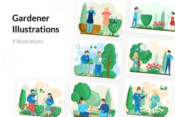 Jardinier Pack d'Illustrations