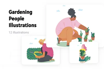 Gens de jardinage Pack d'Illustrations