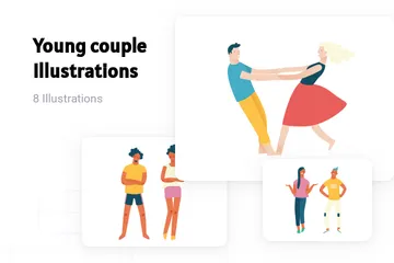 Jeune couple Pack d'Illustrations