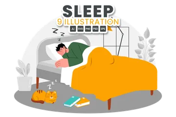 Un jeune dort paisiblement Illustration Pack