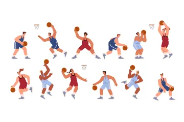 Jeunes joueurs de basket-ball Pack d'Illustrations