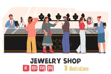 Jewelry Shop Illustration Pack
