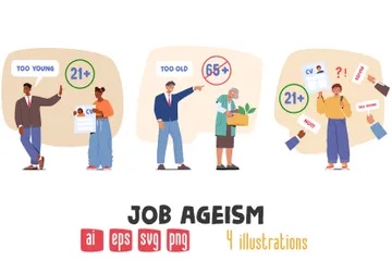 Job Ageism Illustration Pack