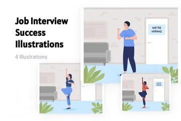 Job Interview Success Illustration Pack