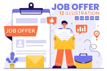 Job Offer Recruitment Illustration Pack