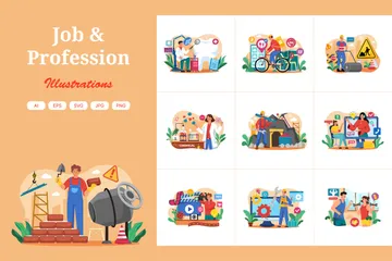 Jobs & Berufe Illustrationspack