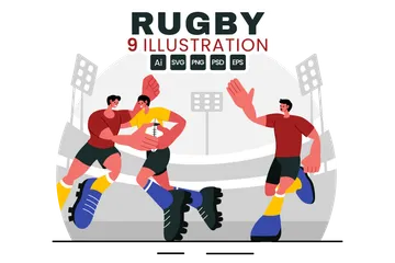 Jogador de rugby Pacote de Ilustrações