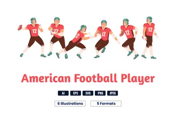 Jogadores de futebol americano Pacote de Ilustrações