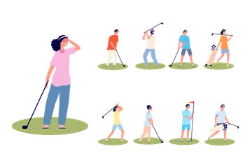 Jogar golfe Pacote de Ilustrações