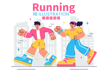 Jogging And Running Illustration Pack