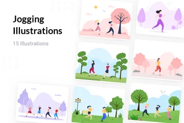 Jogging Illustration Pack