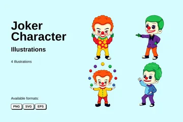 Joker Character Illustration Pack