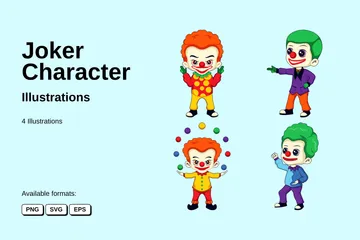 Joker-Charakter Illustrationspack