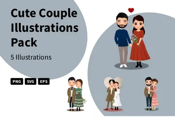 Couple mignon Pack d'Illustrations