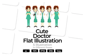 Jolie femme médecin Pack d'Illustrations