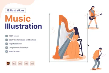 Jouer de la musique Pack d'Illustrations