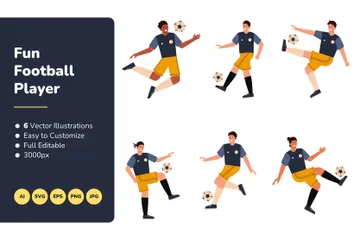 Joueur de football amusant Illustration Pack