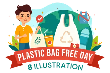 Journée sans sacs en plastique Pack d'Illustrations