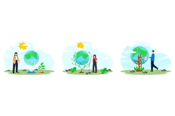 Jour de la Terre Pack d'Illustrations