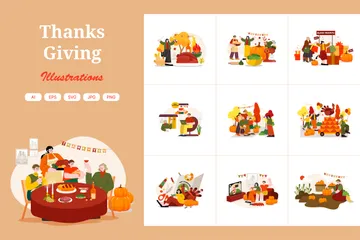 Jour de Thanksgiving Pack d'Illustrations