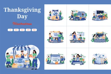 Jour de Thanksgiving Pack d'Illustrations