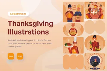 Jour de Thanksgiving Pack d'Illustrations