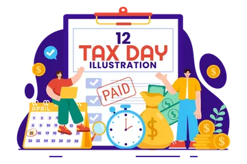 Jour des taxes Pack d'Illustrations