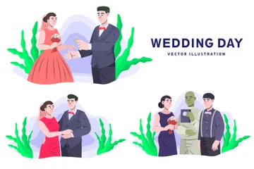 Jour de mariage Pack d'Illustrations