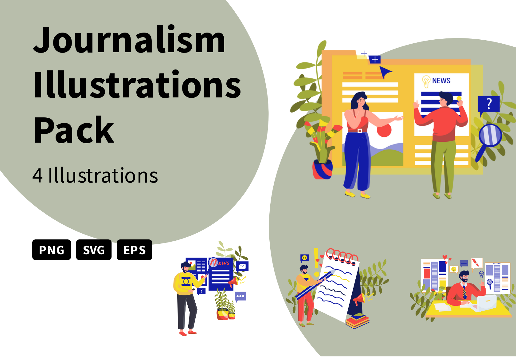 Premium Journalism Illustration pack from Editorial Illustrations