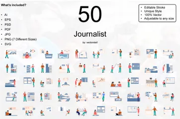 Journalist Illustration Pack