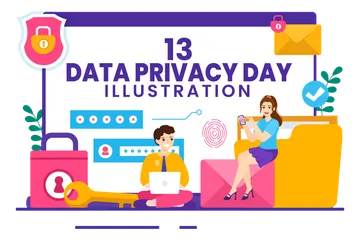 Journée de la confidentialité des données Pack d'Illustrations