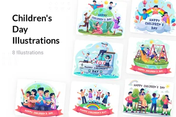 La journée des enfants Pack d'Illustrations