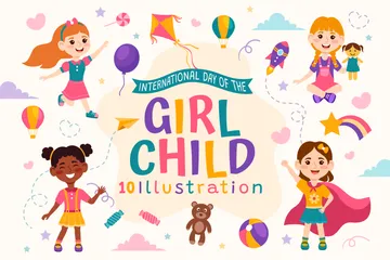 Journée internationale de la petite fille Pack d'Illustrations