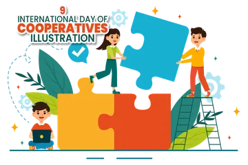 Journée internationale des coopératives Pack d'Illustrations