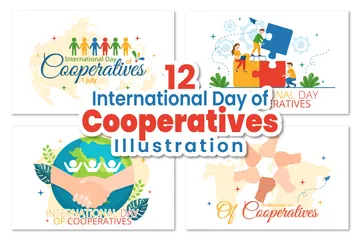 Journée internationale des coopératives Pack d'Illustrations