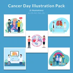 Journée mondiale contre le cancer Pack d'Illustrations