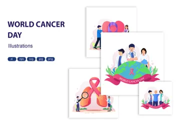 Journée mondiale contre le cancer Pack d'Illustrations