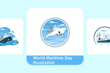 Journée mondiale de la mer Pack d'Illustrations