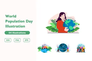 Journée mondiale de la population Pack d'Illustrations
