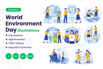 Journée mondiale de l'environnement Pack d'Illustrations