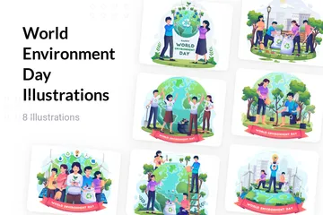 Journée mondiale de l'environnement Pack d'Illustrations