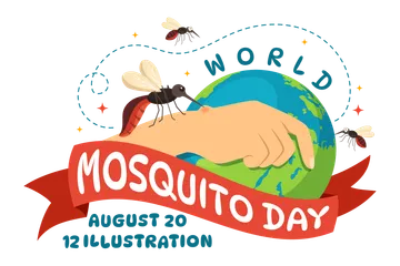 Journée mondiale des moustiques Pack d'Illustrations