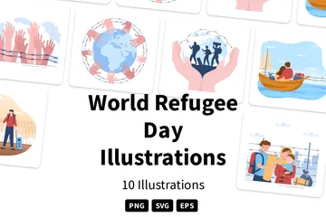 Journée mondiale des réfugiés Pack d'Illustrations