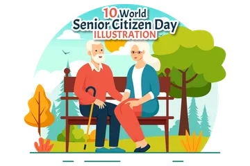 Journée mondiale des personnes âgées Pack d'Illustrations
