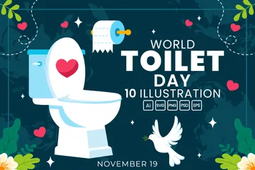 Journée mondiale des toilettes Pack d'Illustrations