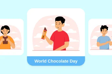 Journée mondiale du chocolat Pack d'Illustrations