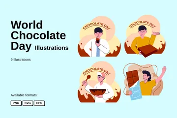 Journée mondiale du chocolat Pack d'Illustrations