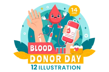 Journée mondiale du don de sang Pack d'Illustrations