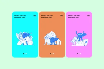 Journée mondiale du foie Pack d'Illustrations