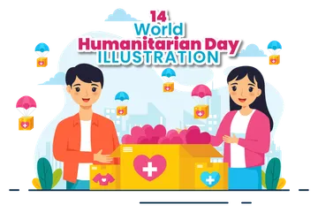 Journée mondiale de l'aide humanitaire Pack d'Illustrations